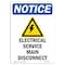Signmission OSHA Notice, 5" Height, Electrical Service Sign With Symbol, 5" X 3.5", Portrait OS-NS-D-35-V-11695 - alternate 1